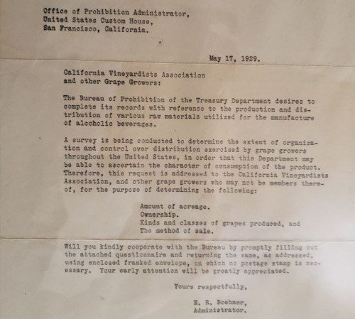 Historic letter about cannabis written on typewriter