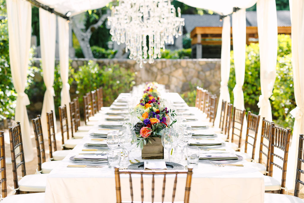 Arbor table setting for wedding